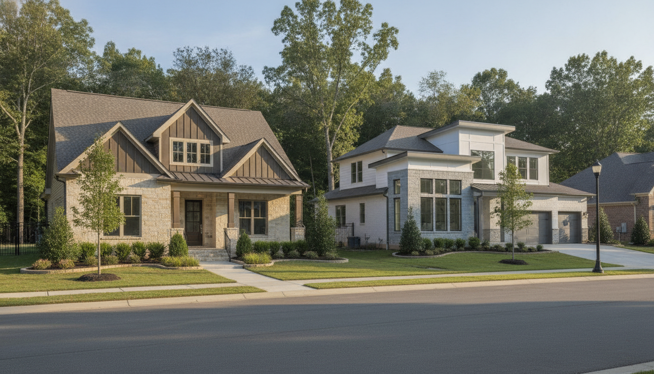 Two new-build communities being compared by a home buyer