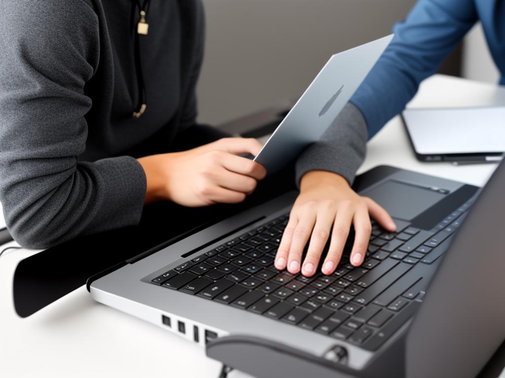 Image of a person using a laptop and engaged in affiliate marketing activities
