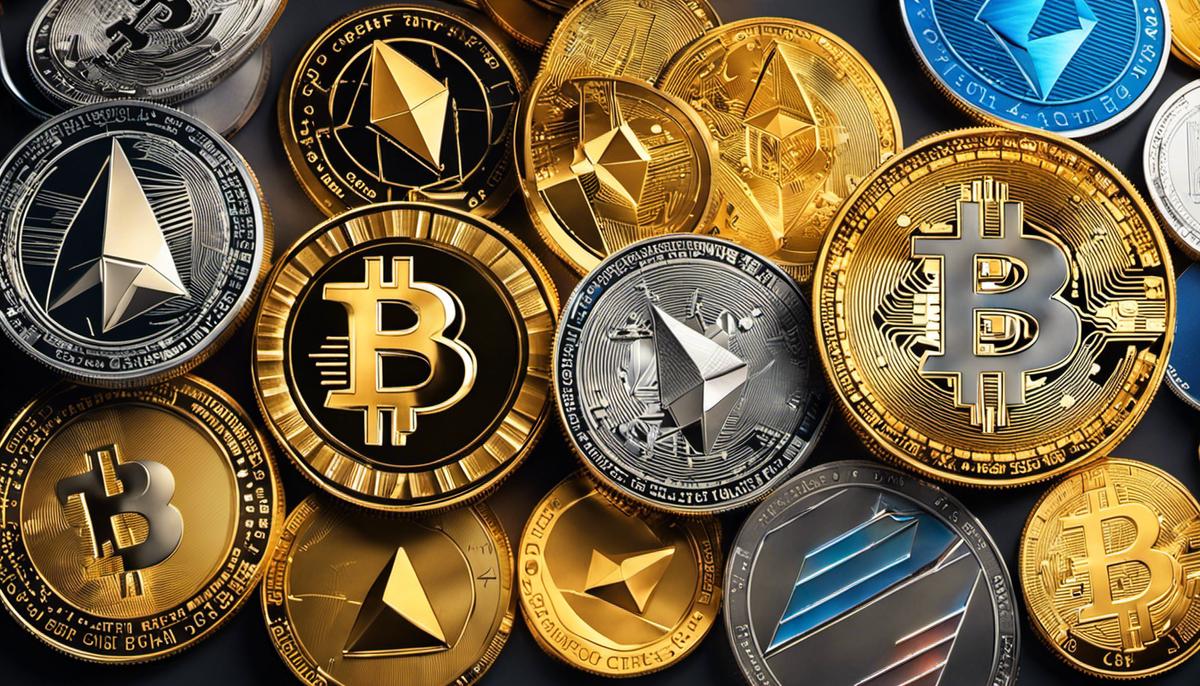 A depiction of various cryptocurrencies displayed together to represent the concept of cryptocurrency basics.