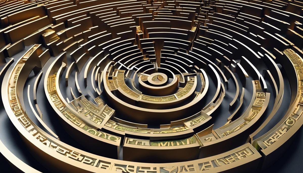 An image depicting a financial maze, representing the complexity of assessing financial vitality.