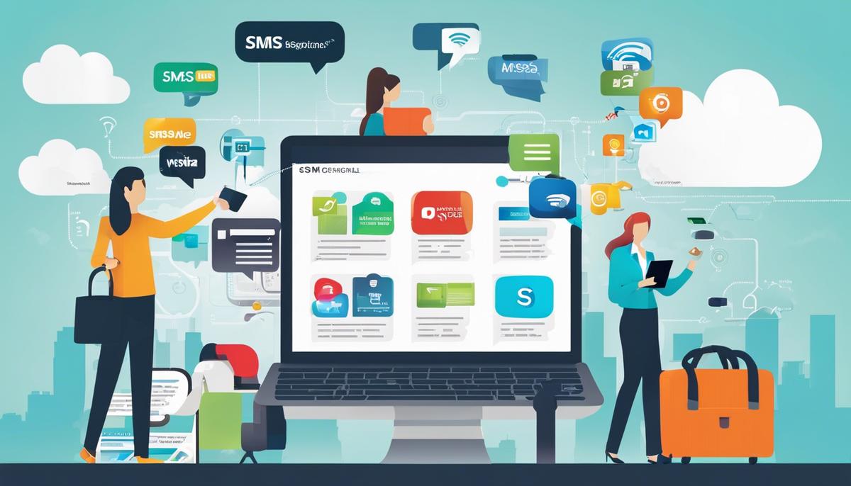 Image describing how SMS serves as the keystone in multichannel marketing, connecting different channels and facilitating direct communication with customers.